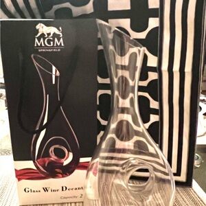 NEW MGM Glass Spiral Decanter/Vase with Elegant Curves.